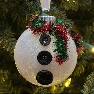 Festive Snowman Ornament with Buttons